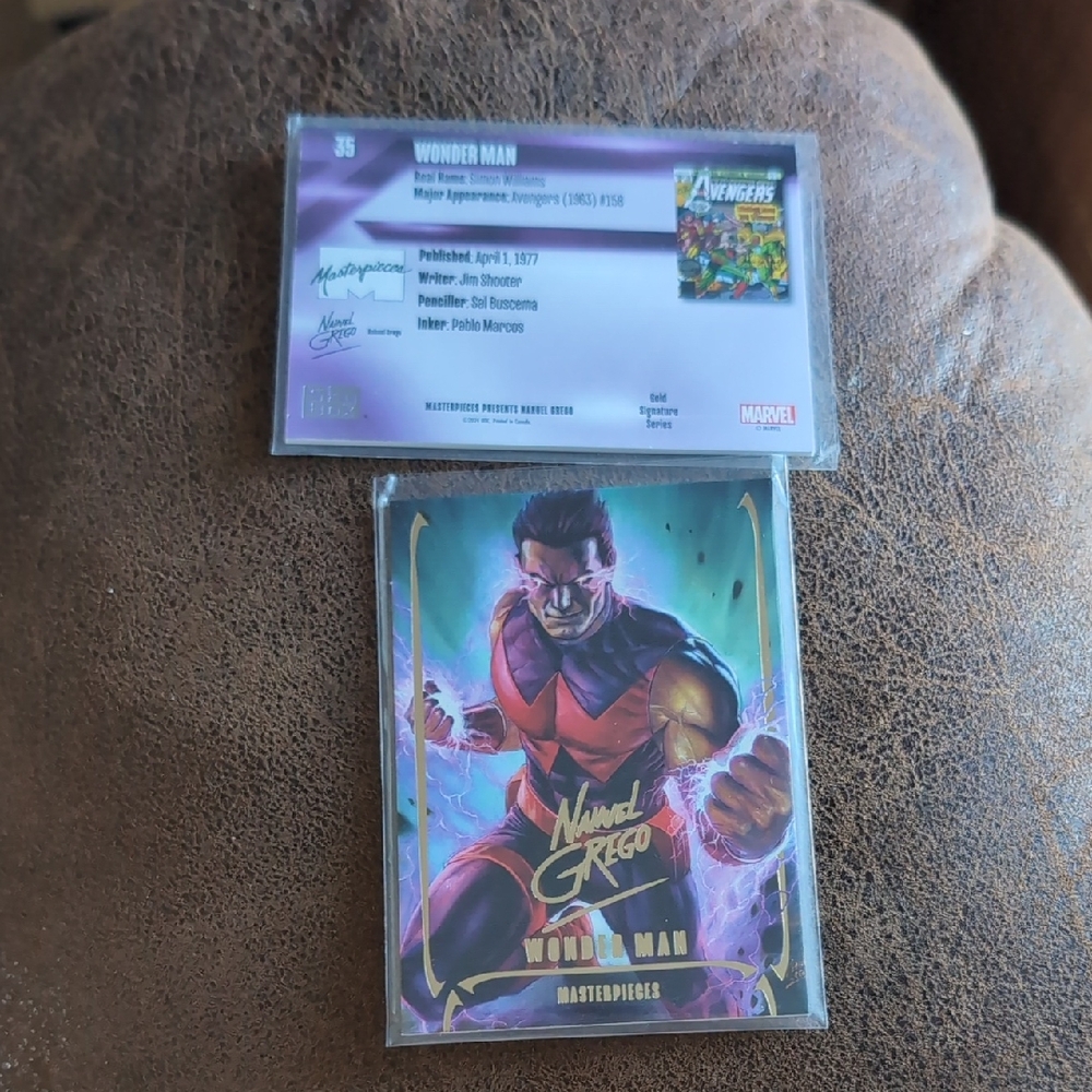 2$ Add On⭐Wonder Man 2024 Marvel Masterpieces Nahuel Grego Gold Foil #35